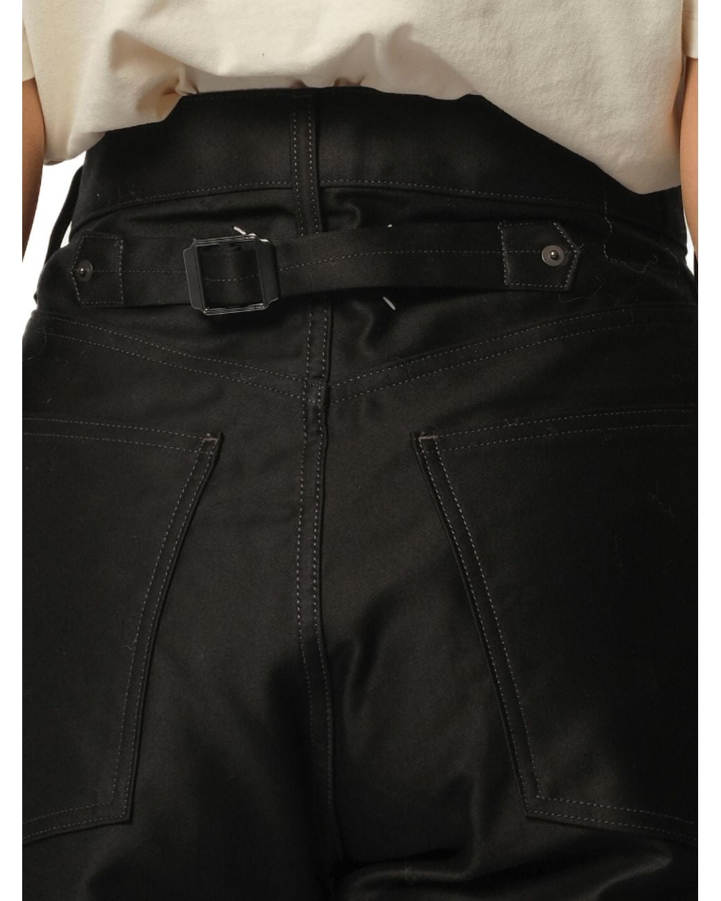 Maison Margiela Black Cotton Satin 5 Pocket Pants