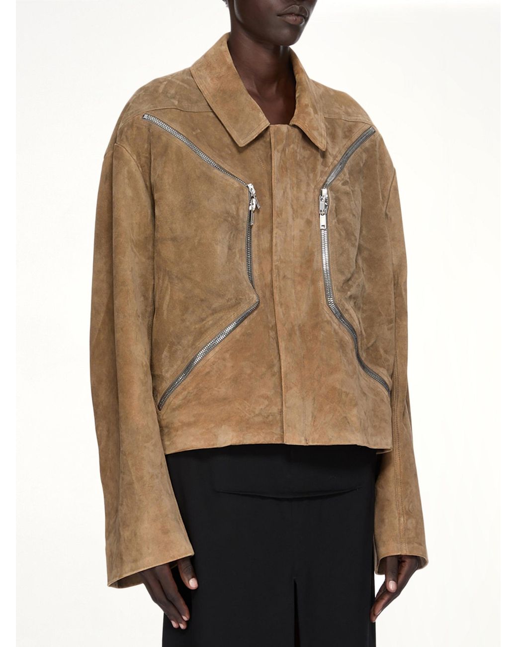 Rick Owens Brown Heizer Mac Jacket