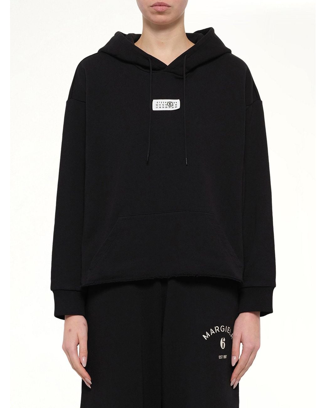 MM6 by Maison Margiela Black Mm6 Patch Hoodie