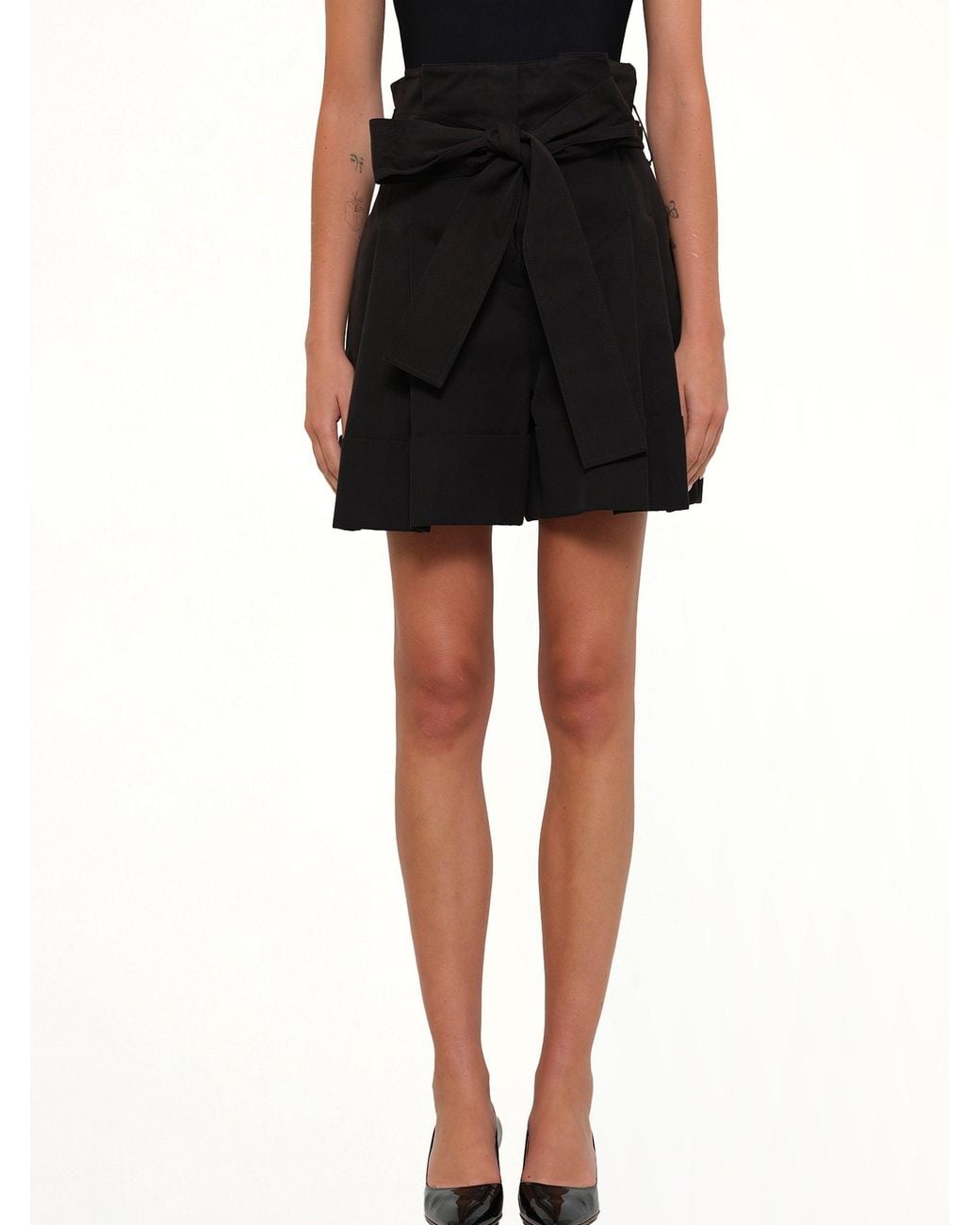 McQueen Black Cotton Shorts