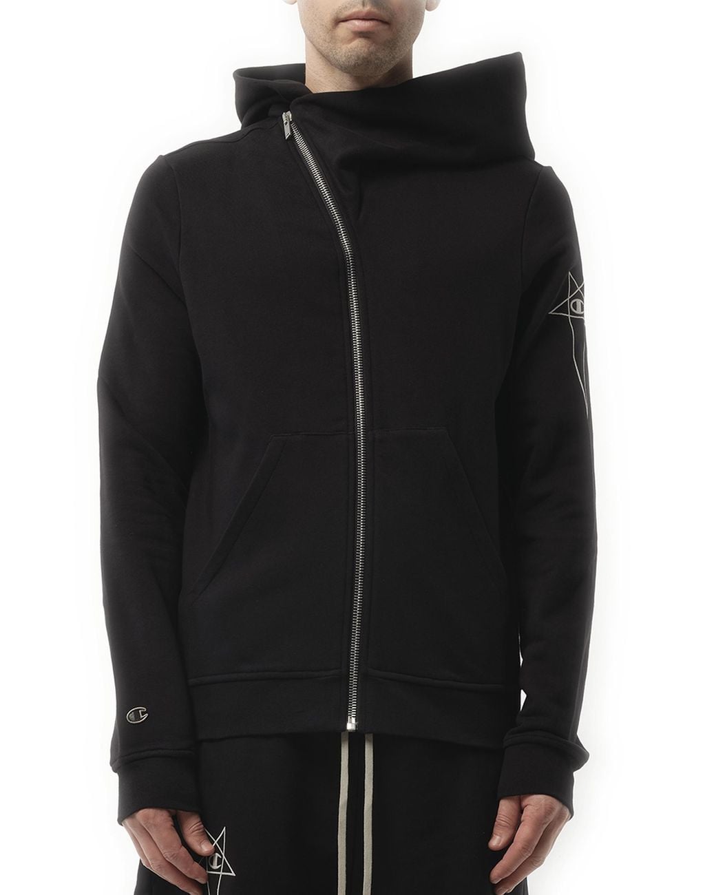 Rick Owens X Champion X Drkshdw Mountain Hoodie, 100% Cotton Rick Owens X Champion X Drkshdw Mountain Hoodie, 100% Cotton