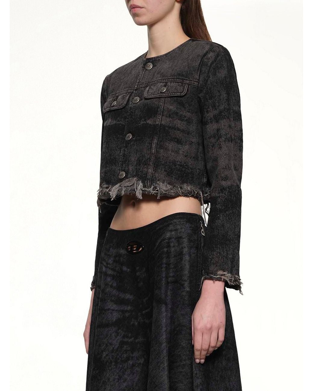 DIESEL Black De-Graffy-Fsh Denim Jacket