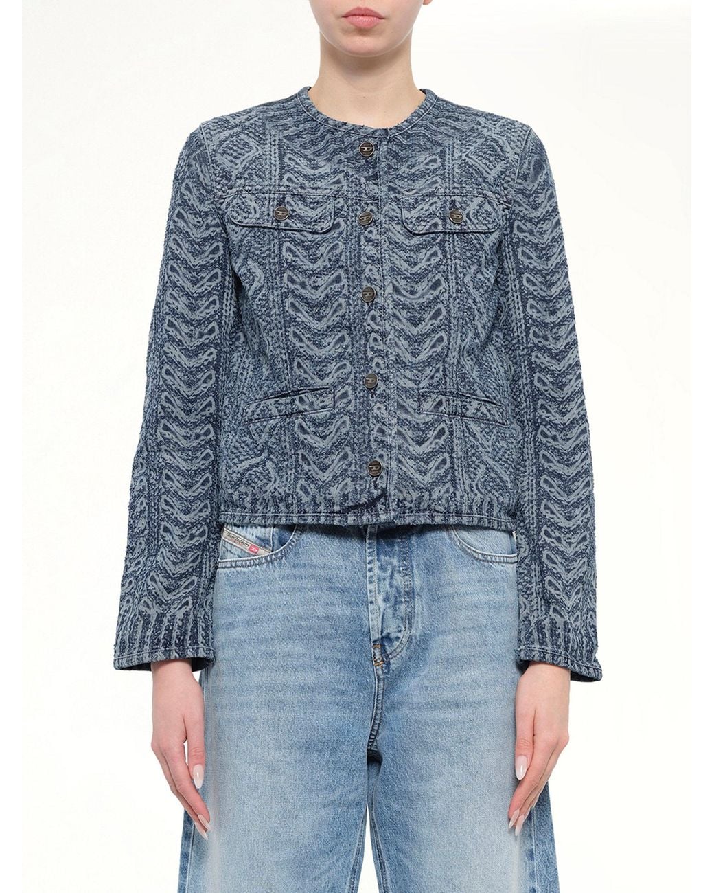 DIESEL Blue De-Grafy-S2 Denim Jacket