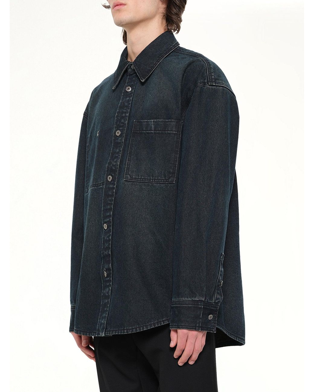 Wooyoungmi Blue Washed Denim Shirt for men