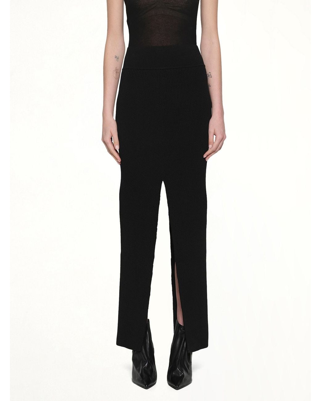 Rick Owens Black Short Sliced Skirt