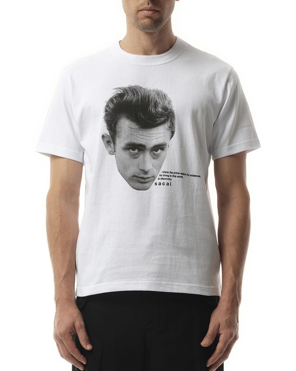 Sacai James Dean T-Shirt, Short Sleeves, 100% Cotton in Grey for