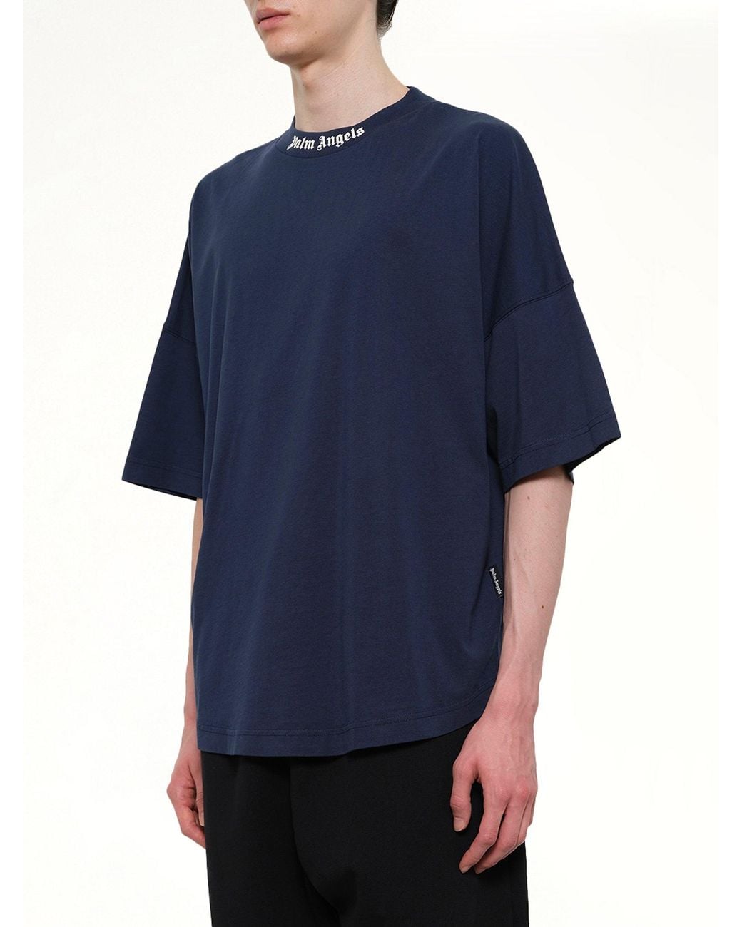 Palm Angels Blue Classic Logo Over T-Shirt for men