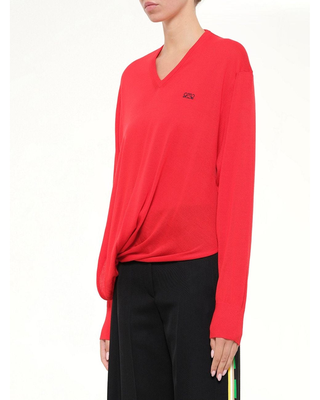 Loewe Red Draped Sweater