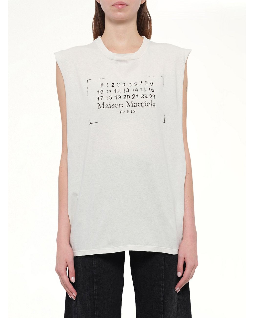 Maison Margiela White Logo Tank Top