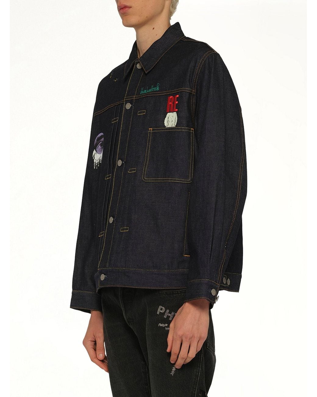 Undercover Black Mind Parasite Denim Jacket for men