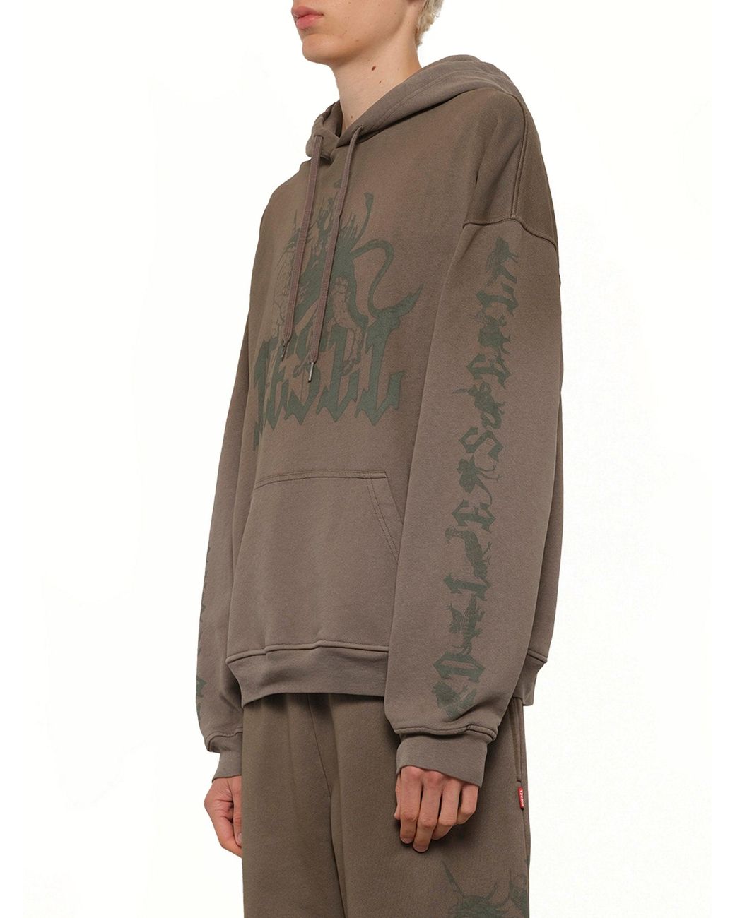 DIESEL Brown Griffon Hoodie for men