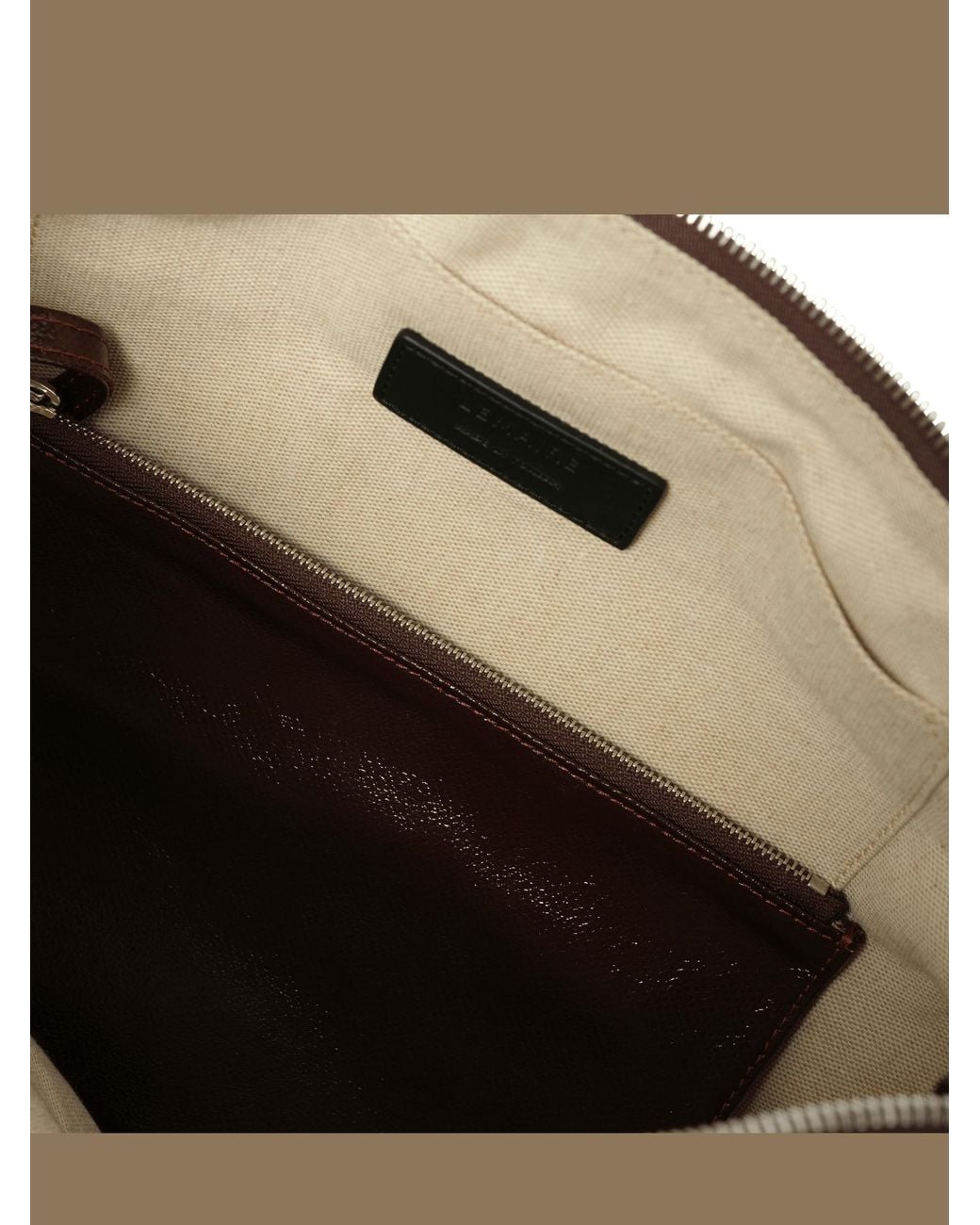 Lemaire Brown Croissant Large Coated Cotton Bag