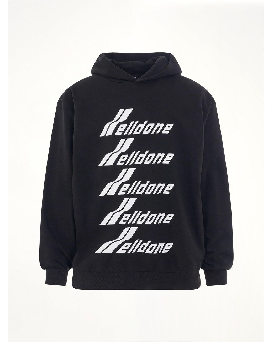 we11done Blue Multiple Front Logo Hoodie for men