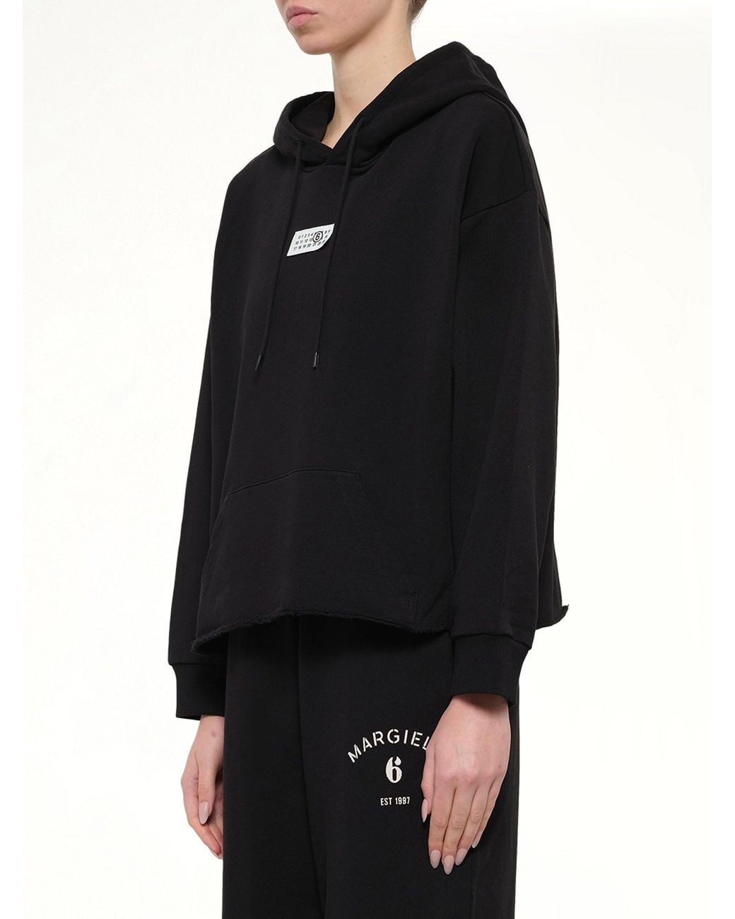 MM6 by Maison Margiela Black Mm6 Patch Hoodie
