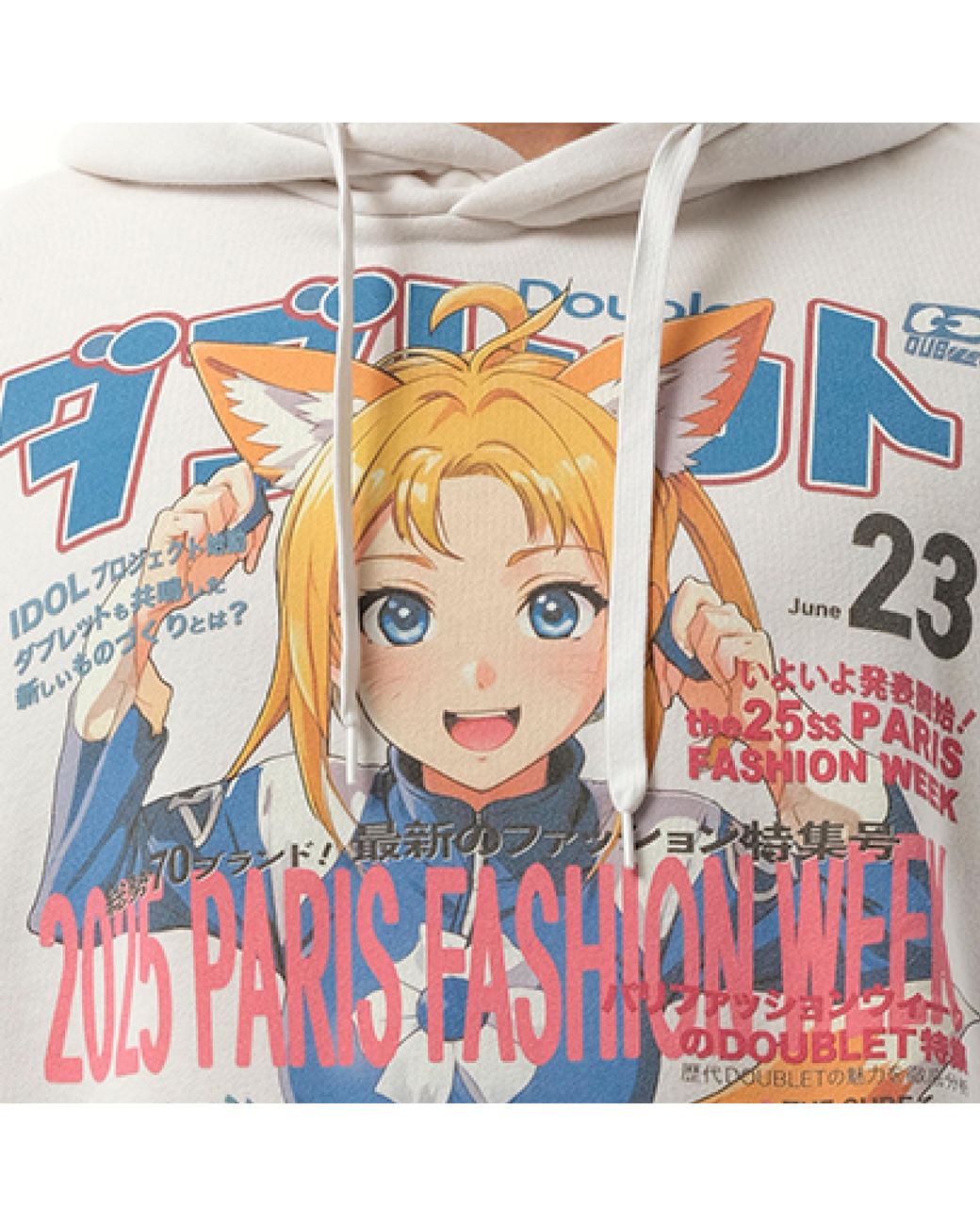 Doublet Anime Fox Girl Print Hoodie, Long Sleeves, 100 Doublet Anime Fox Girl Print Hoodie, Long Sleeves, 100