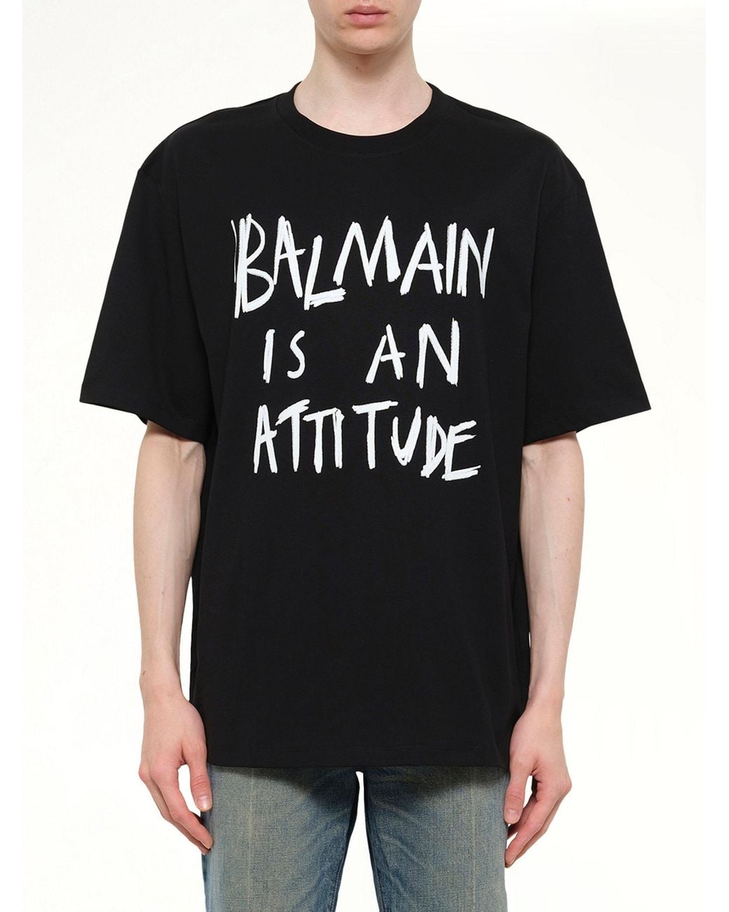 Balmain Black Attitude T-Shirt Bulky Fit for men