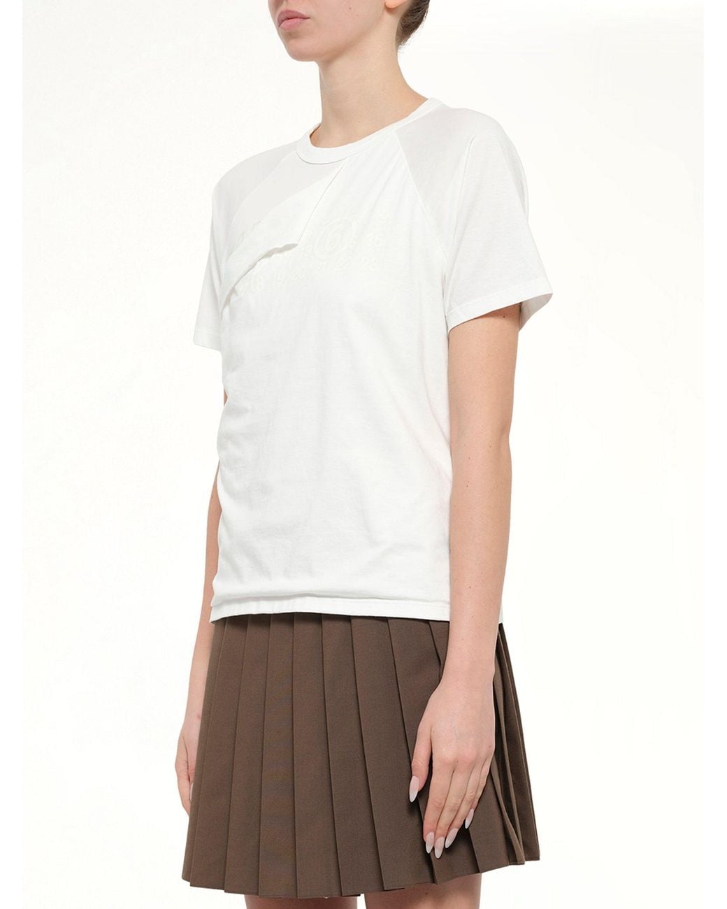 MM6 by Maison Margiela White Layered Logo T-Shirt