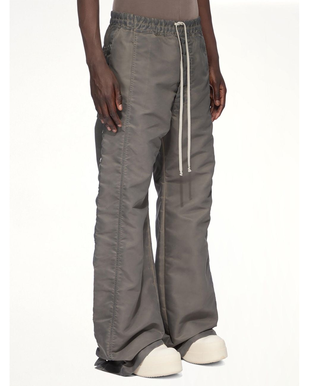Rick Owens Gray Nylon Wide Pusher Pants for men