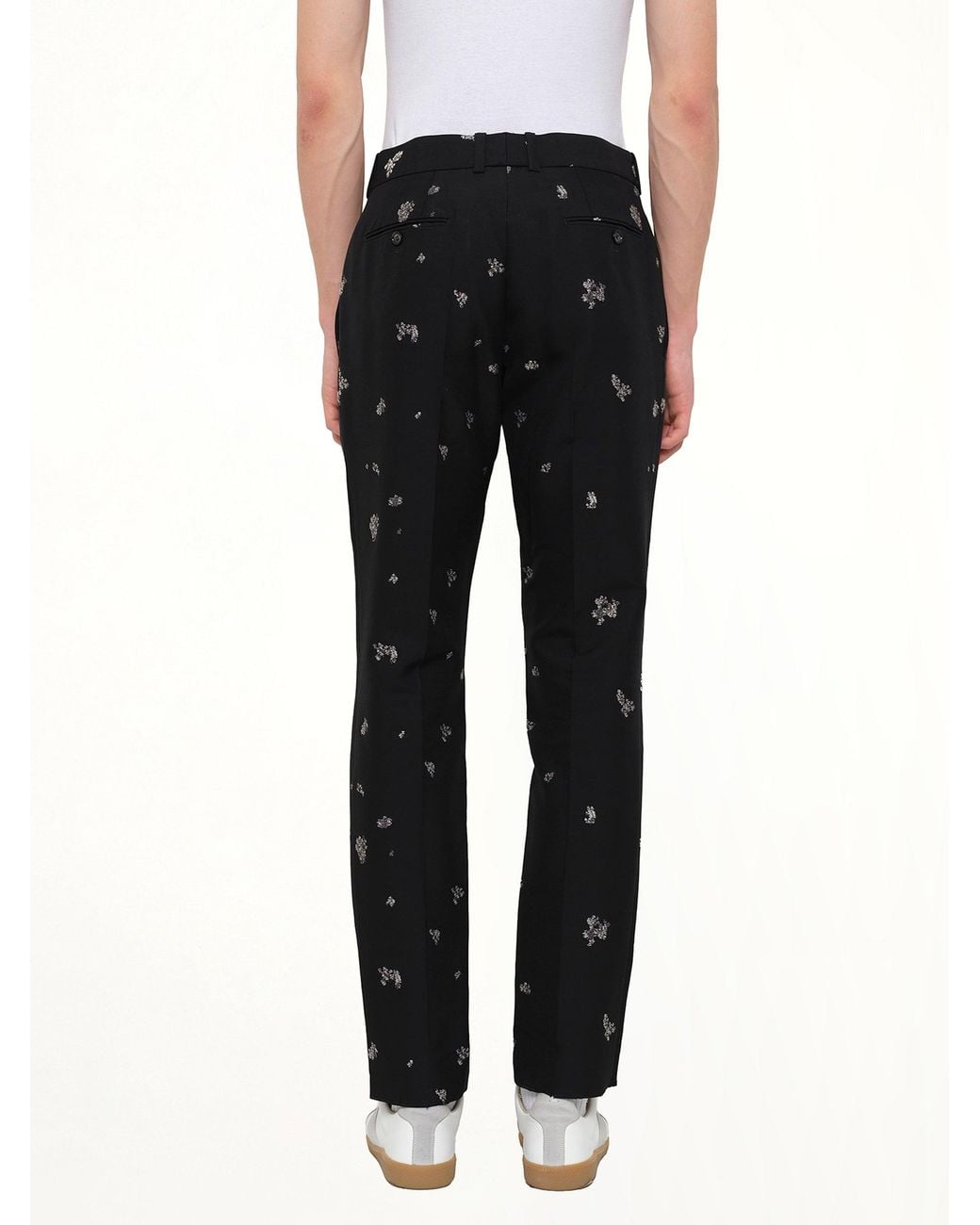 McQueen Black Fitted Pants for men