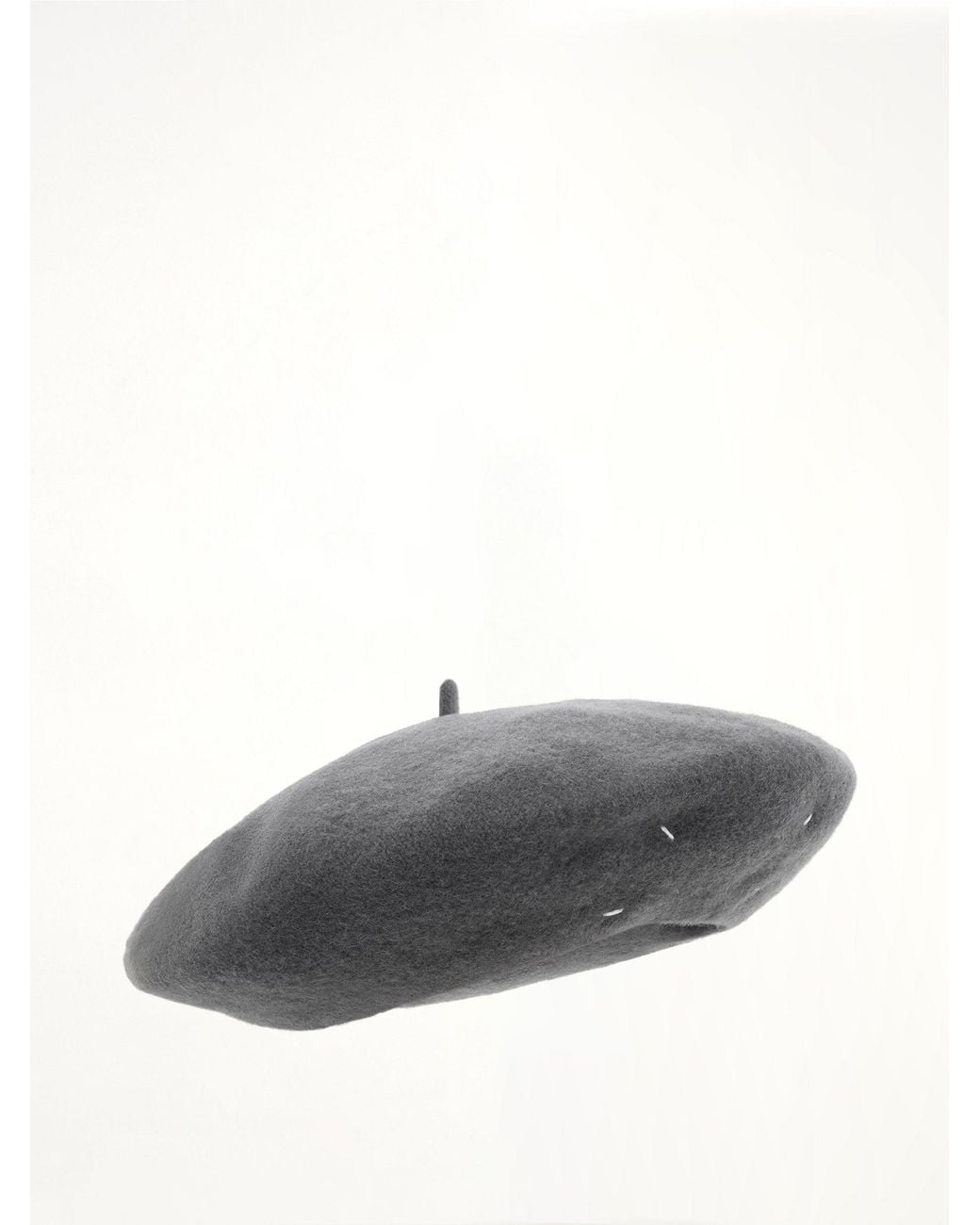 Maison Margiela Gray 4-Stitch Wool Beret Hat