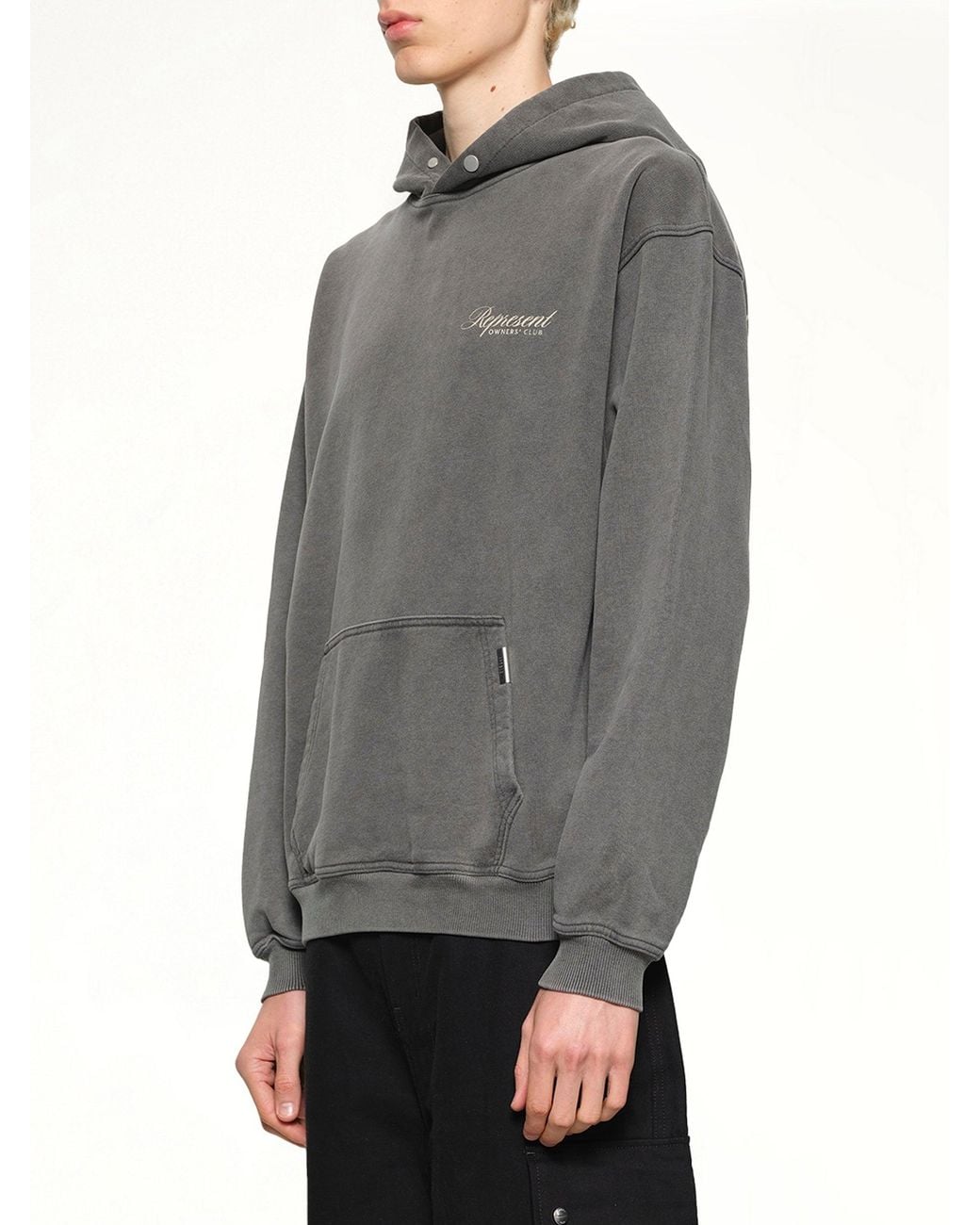 Represent Gray Owners Club Script Hoodie for men