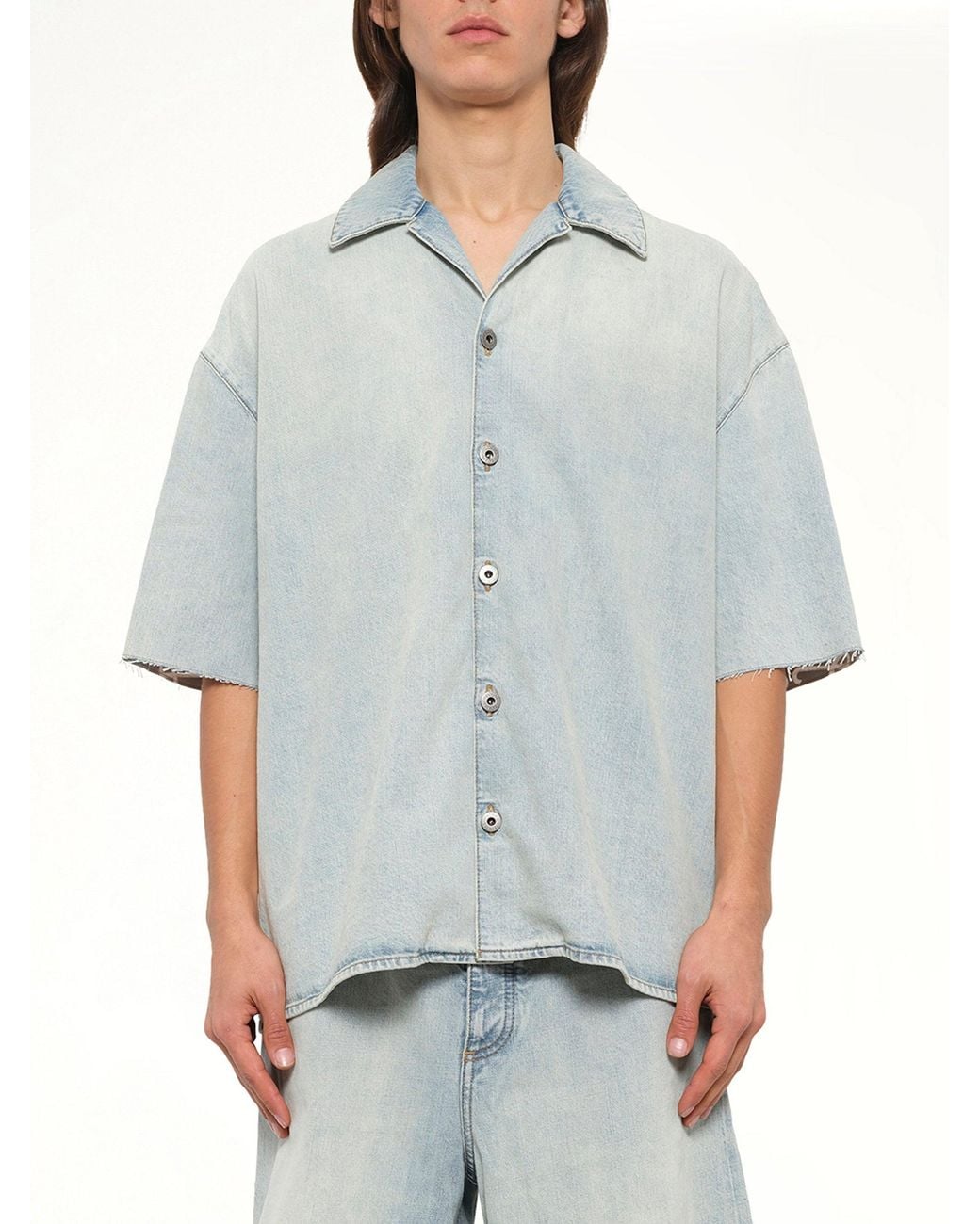 Loewe Gray Anagram Short Sleeve Shirt for men