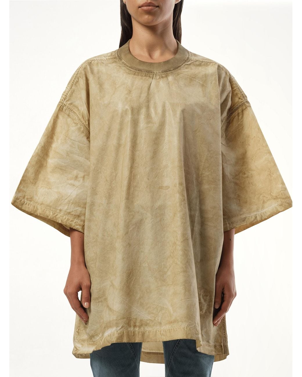 Rick Owens Natural Tommy T, Short Sleeves, 100% Cotton
