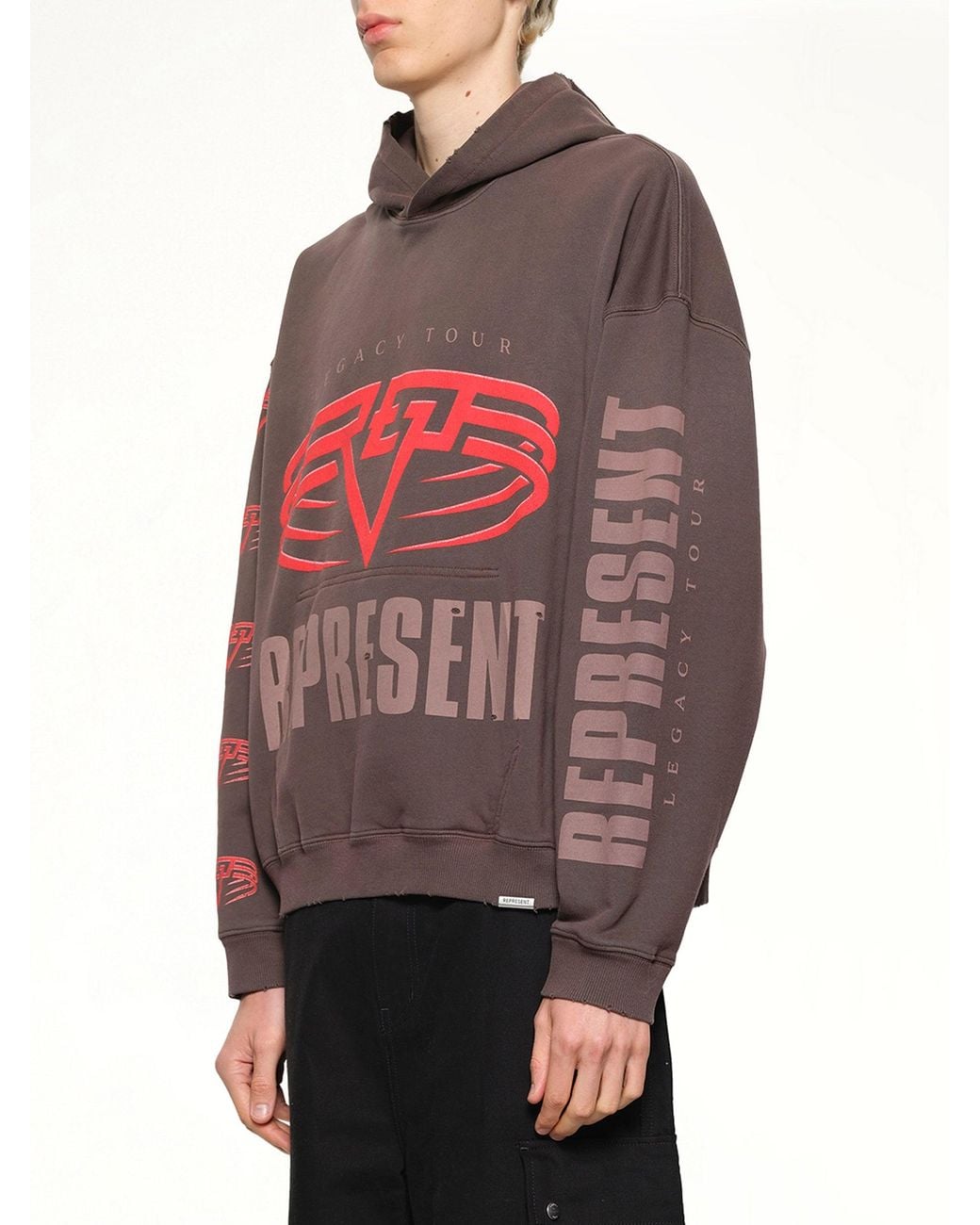 Represent Red Reversible Living Legacy Falcon Hoodie for men