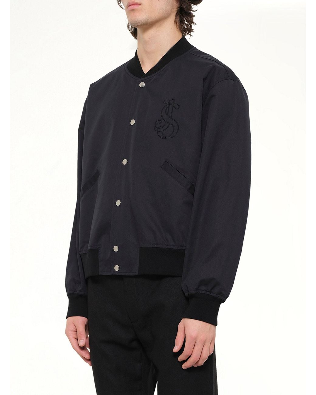 Jil Sander Blue Blouson 130 With Embroidery for men