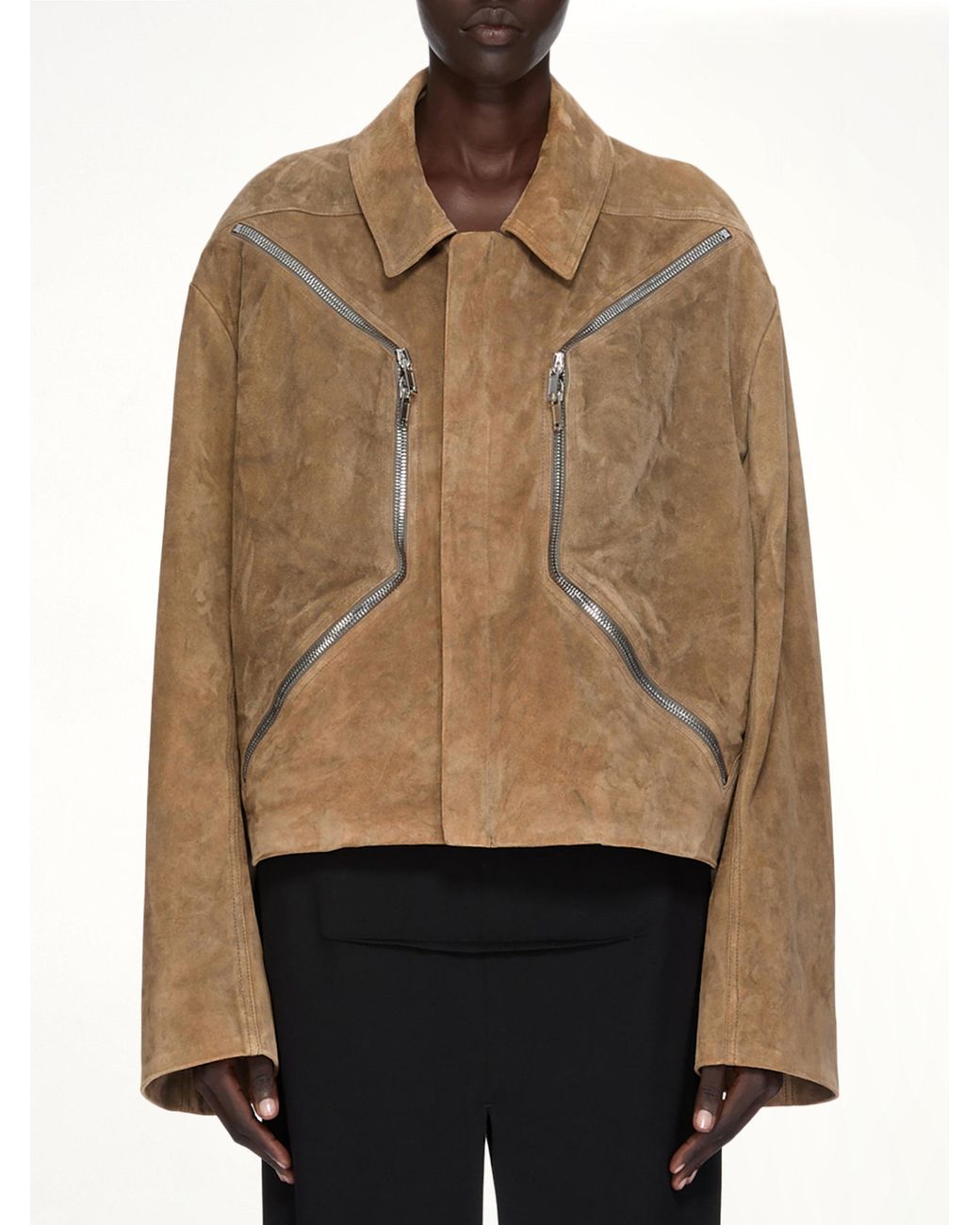 Rick Owens Brown Heizer Mac Jacket