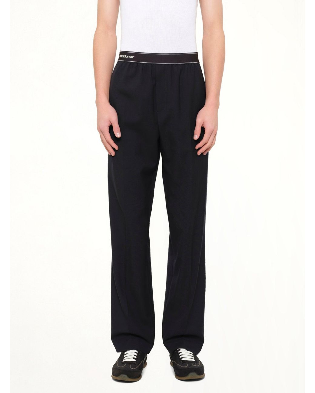 Casablanca Black Wool Blend Sports Trouser for men
