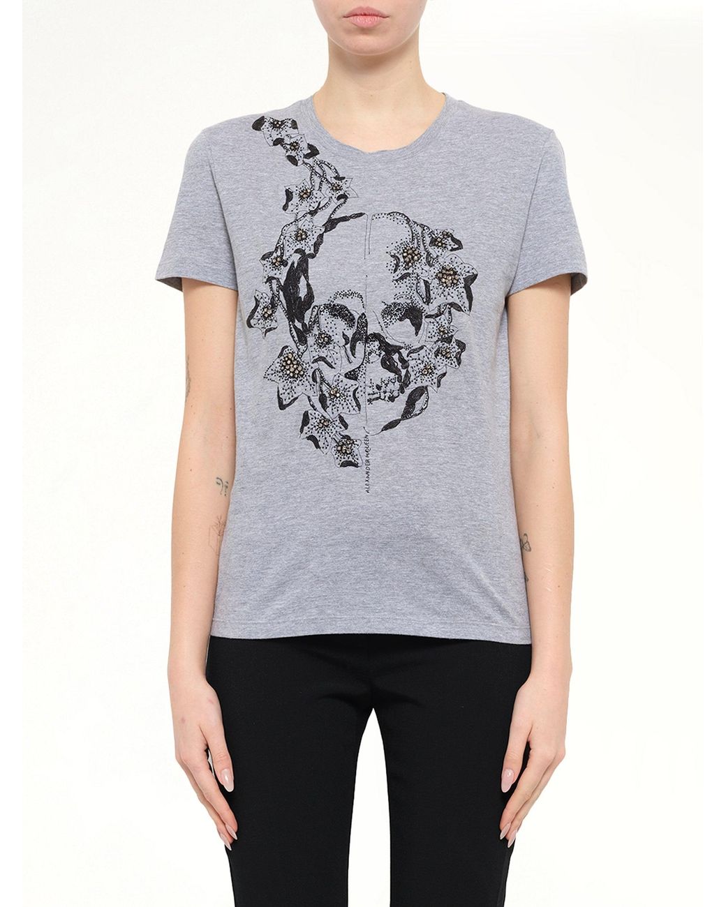 McQueen Gray Ivy Jet T-Shirt