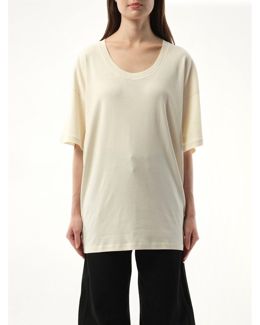 Lemaire Natural Rib T-Shirt, Round Neck, Short Sleeves, 100% Cotton