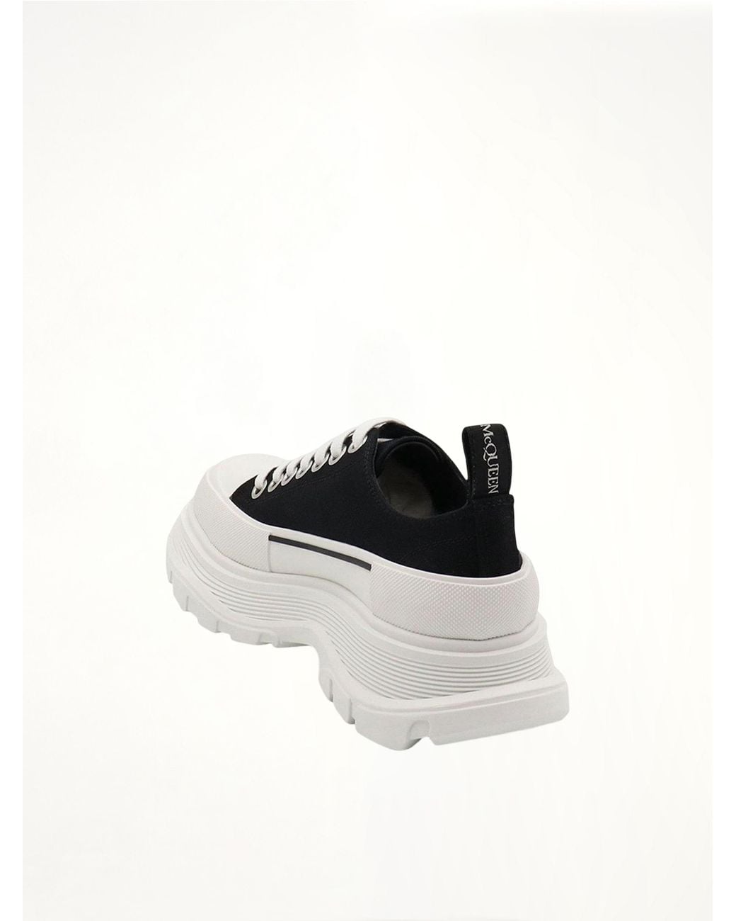 McQueen White Tread Slick Canvas Lace-Up Shoes