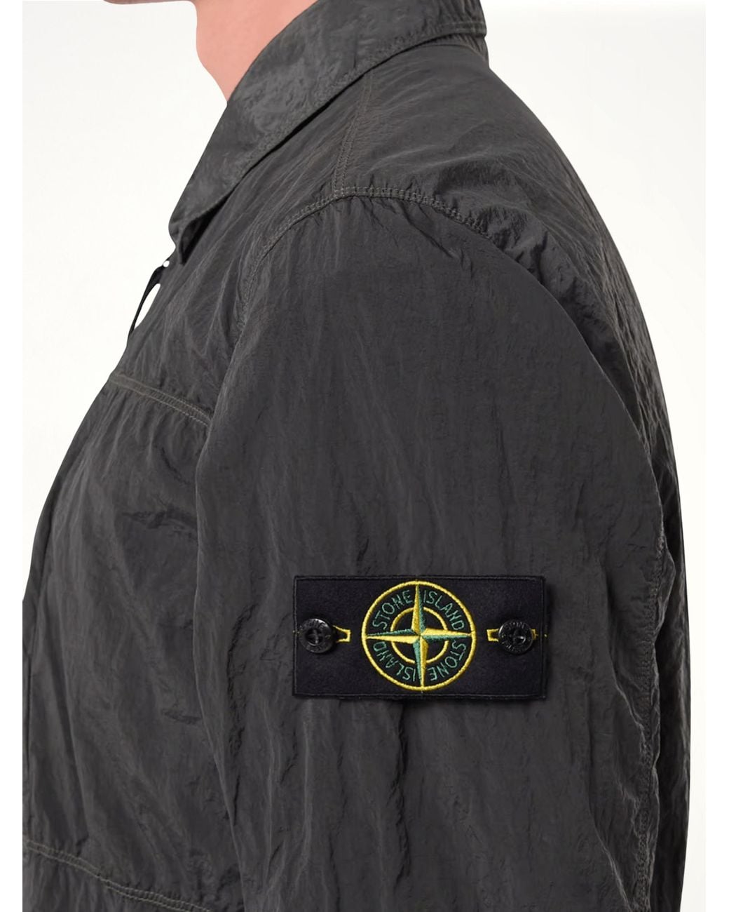 Stone Island Black Nylon Metal Overshirt, 100% Nylon, Size: Medium for men