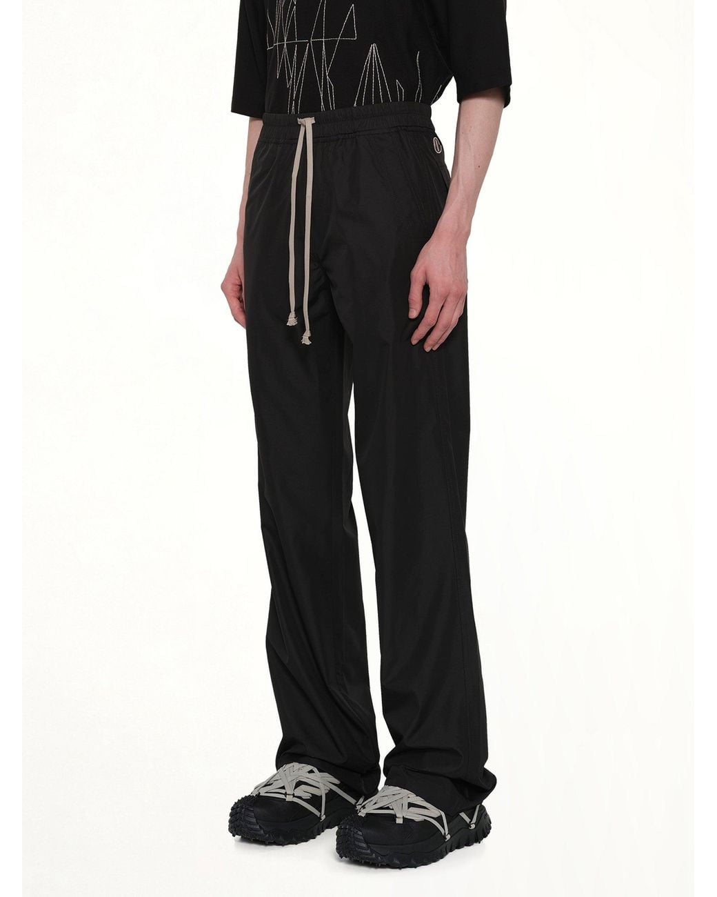 Rick Owens Black X Moncler Drawstring Pants for men