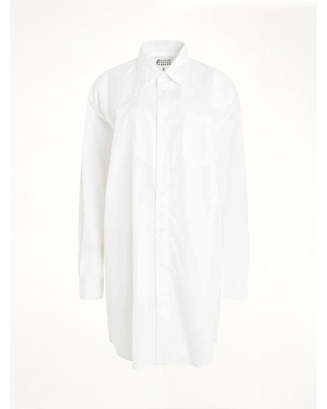 Maison Margiela White Long Sleeve Cotton Poplin Shirt
