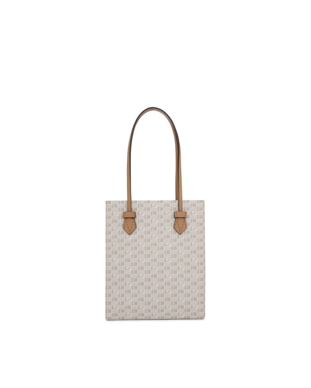 Moreau White Cannes Vertical Tote Gm With Stripes, 100% Canvas