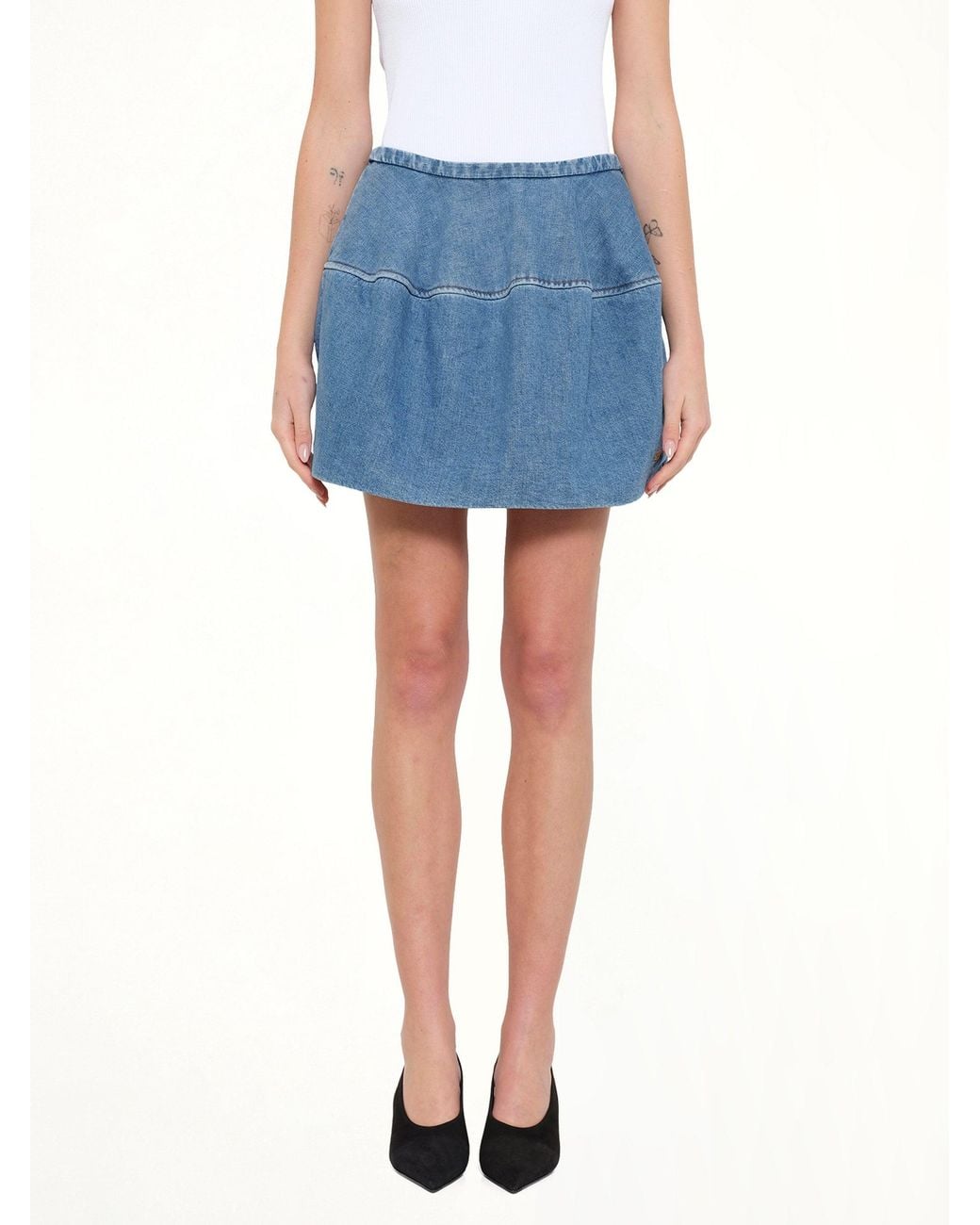 Loewe Blue Denim Balloon Skirt