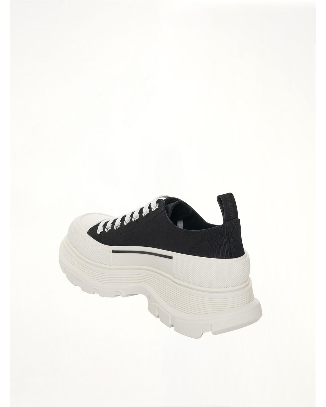 McQueen White Tread Slick Canvas Lace-Up Shoes Sneakers, 100% Fabric for men