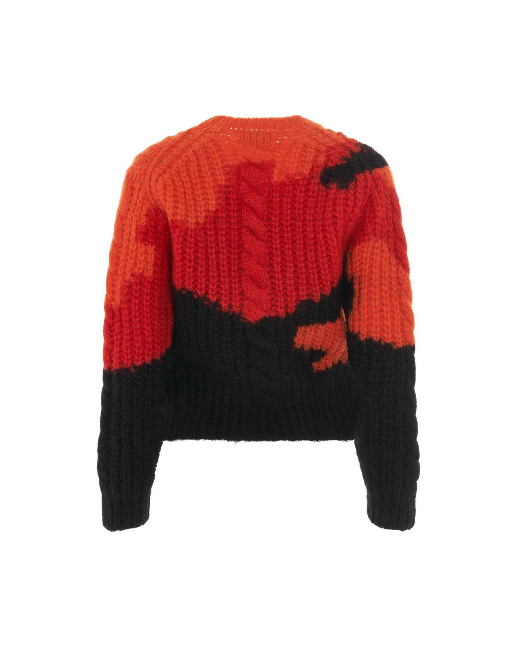 Alexander McQueen Multicolour Mohair Crewneck Sweater In Orange 