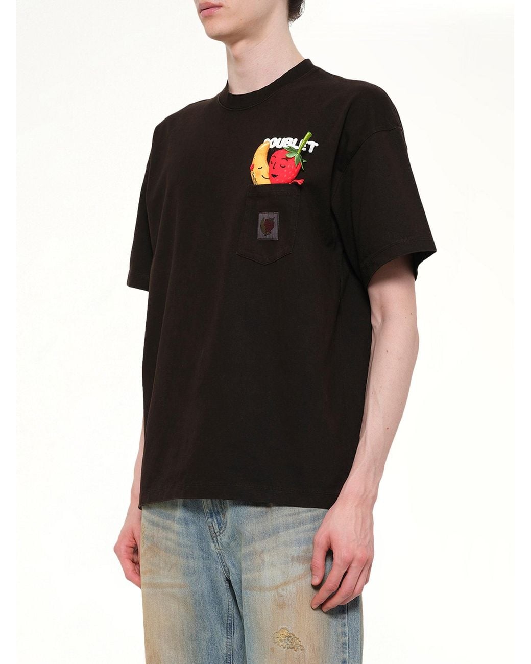 Doublet Black Mud-Dyed T-Shirt With Shfu for men