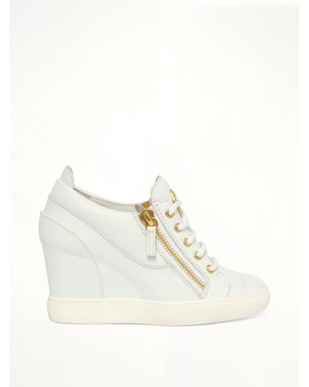 Giuseppe Zanotti White Sonya Wedge Sneakers