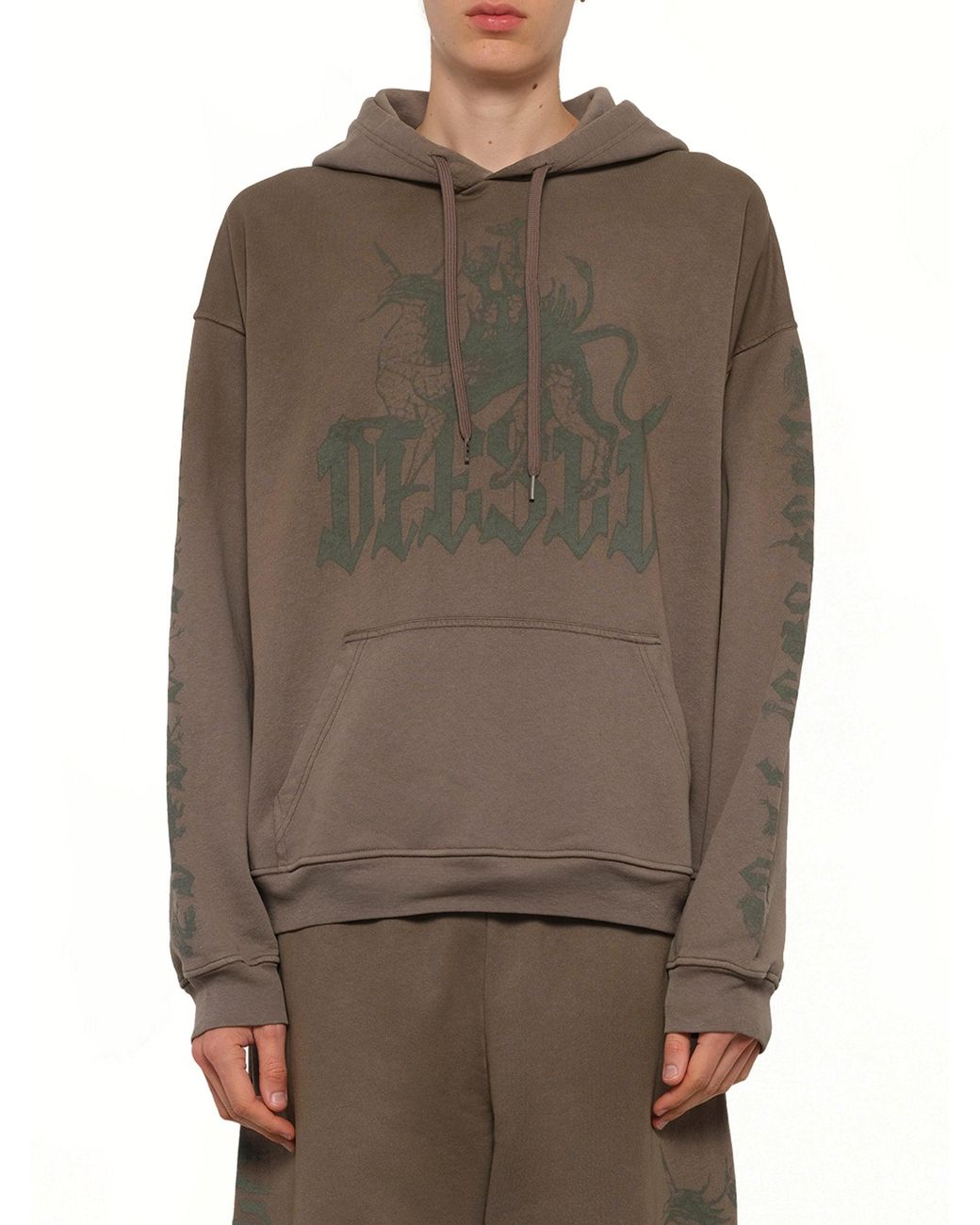 DIESEL Brown Griffon Hoodie for men