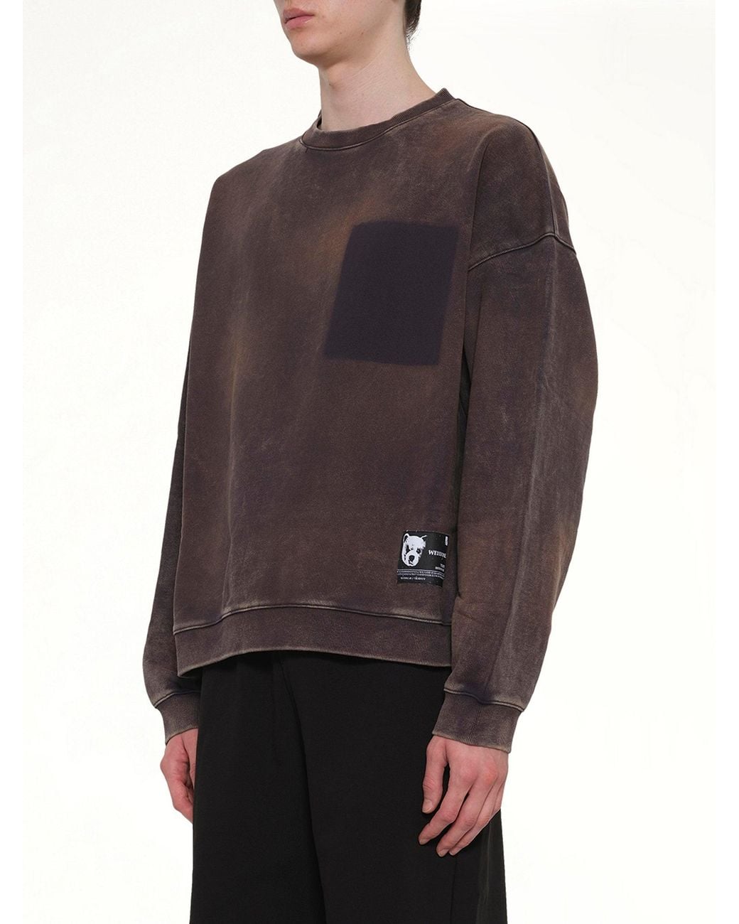we11done Gray Teddy Id Sweatshirt for men