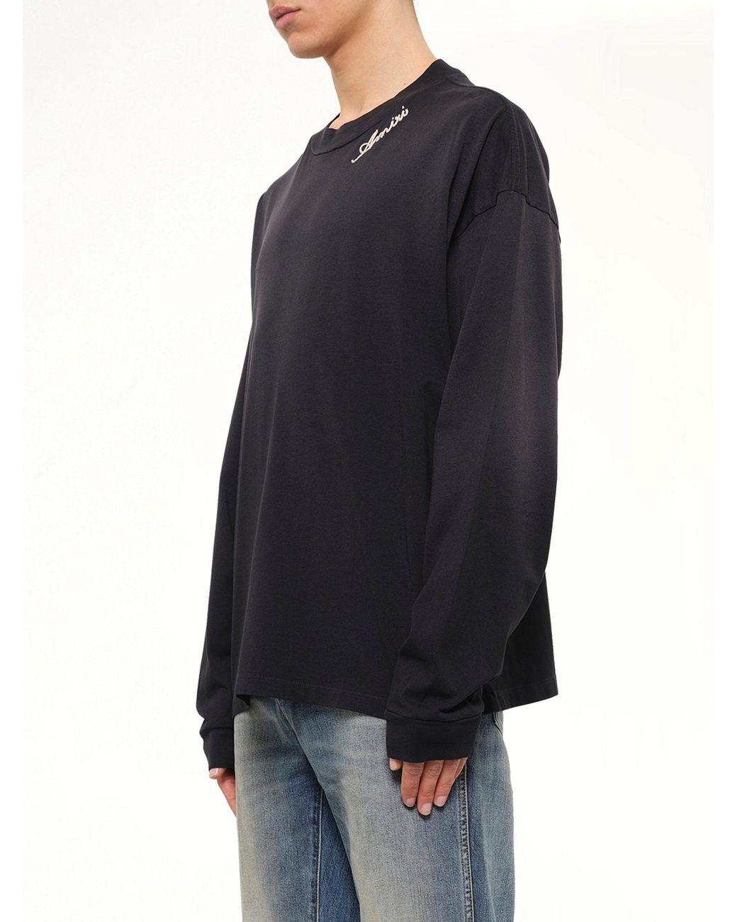 Amiri Blue Script Ls T-Shirt for men