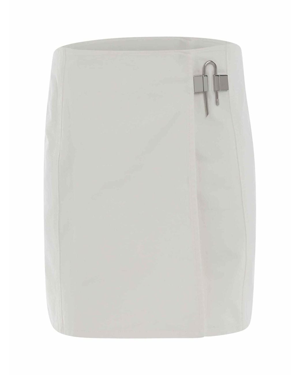 Givenchy White Padlock Mini Denim Skirt