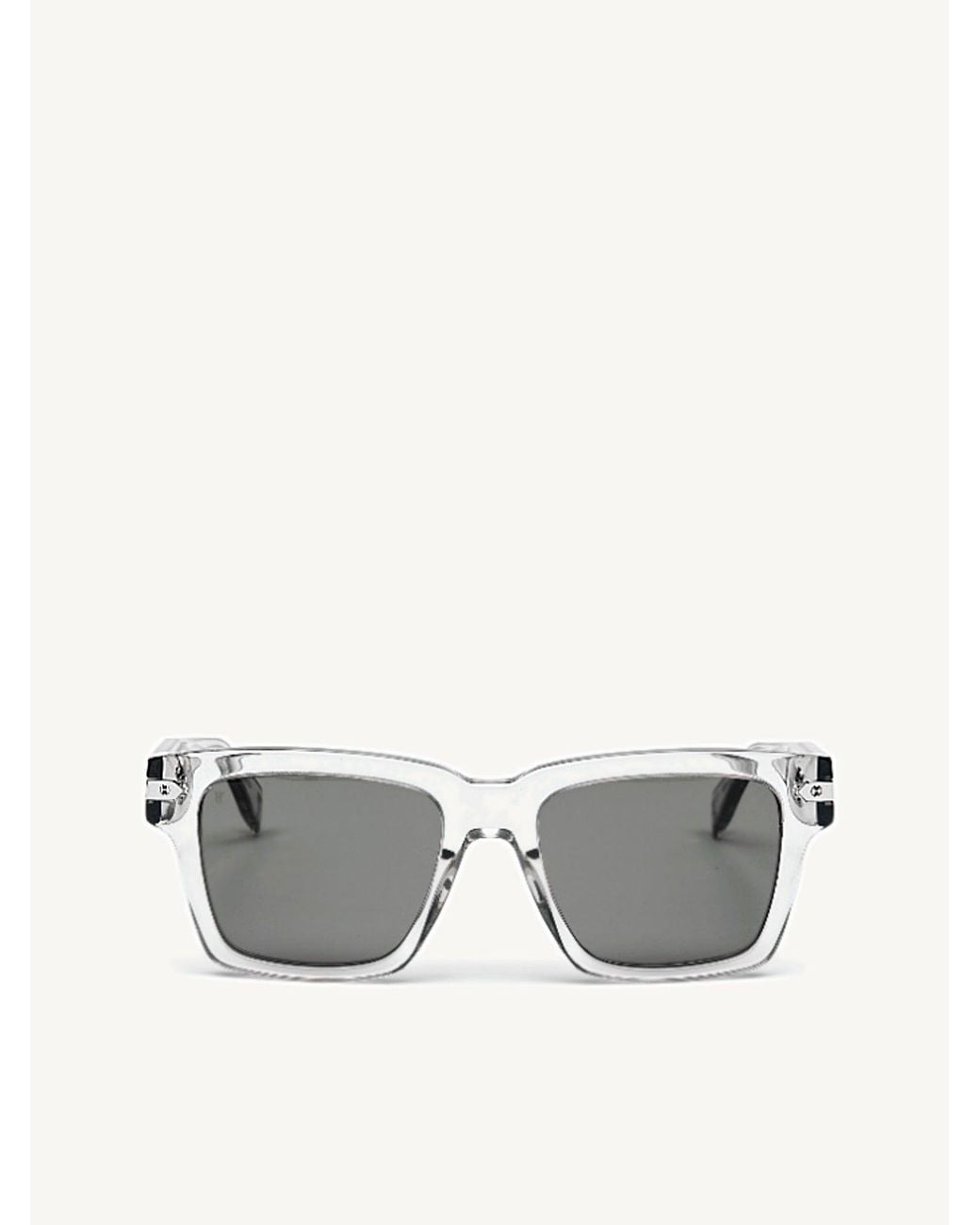Hublot Gray Square Acetate Sunglasses With Solid Smoke Lens for men