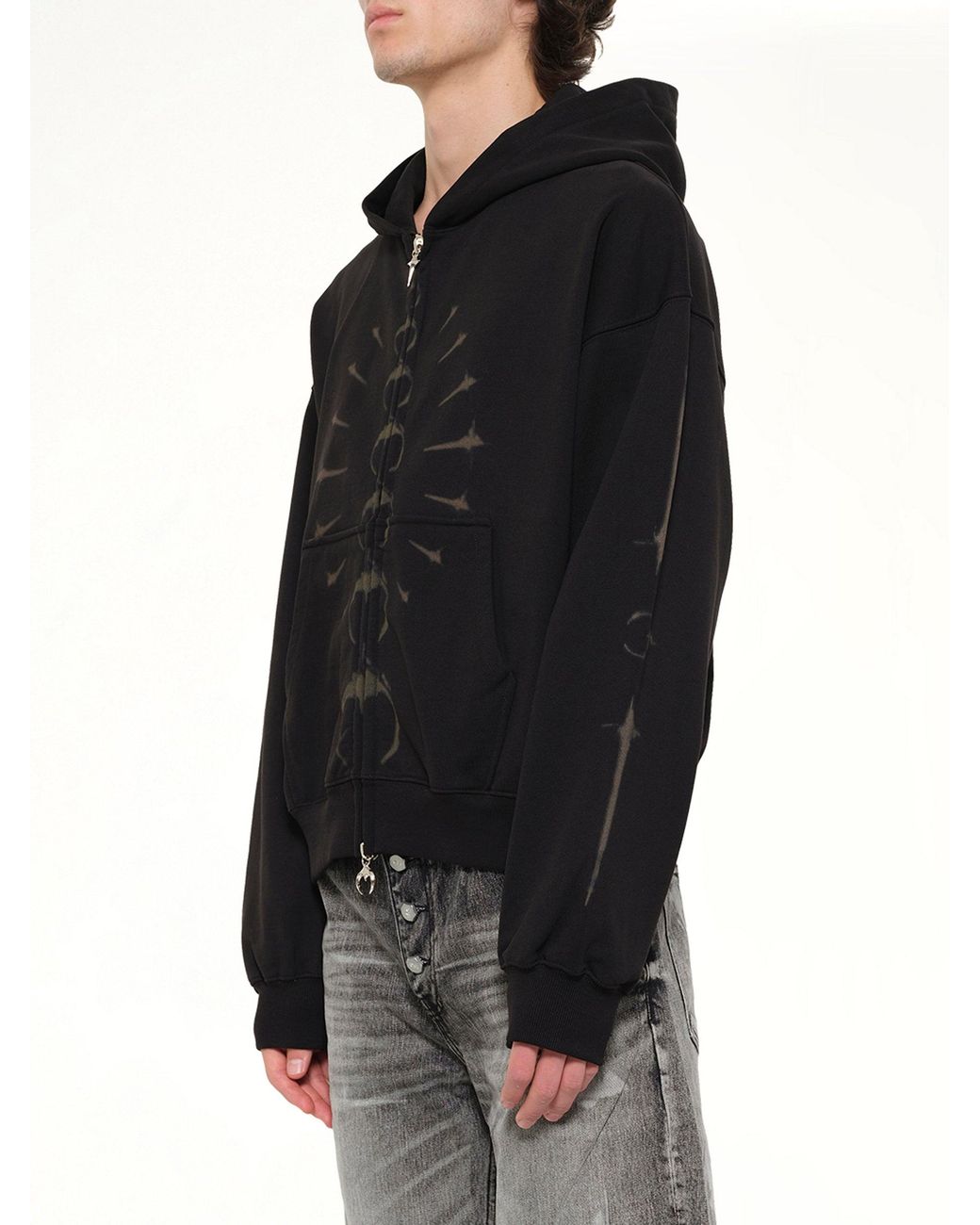 THUG CLUB Tc Ribcage Zip-Up Hoodie in Black for Men | Lyst
