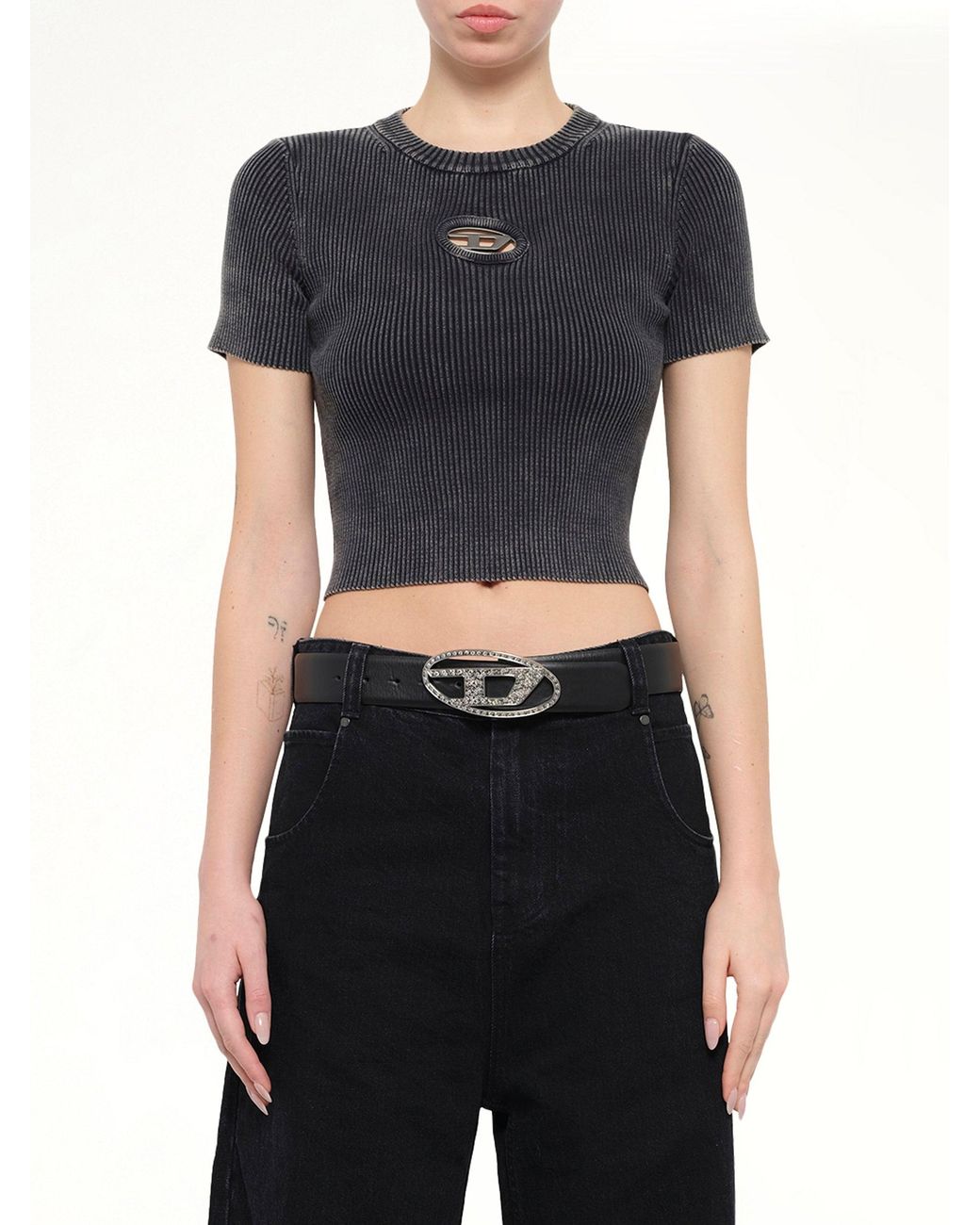 DIESEL Black M-Anchor-A-Ss Knitwear Tops